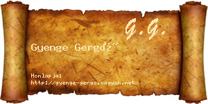 Gyenge Gergő névjegykártya